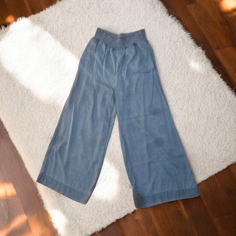 Wide Leg Blue Pants